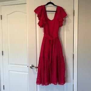 Elegant Hot Pink Lace Dress